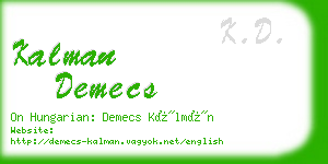 kalman demecs business card